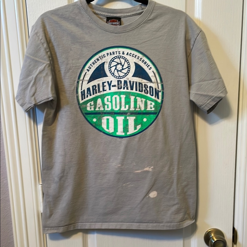 Harley-Davidson Gray T-Shirt with Green Logo